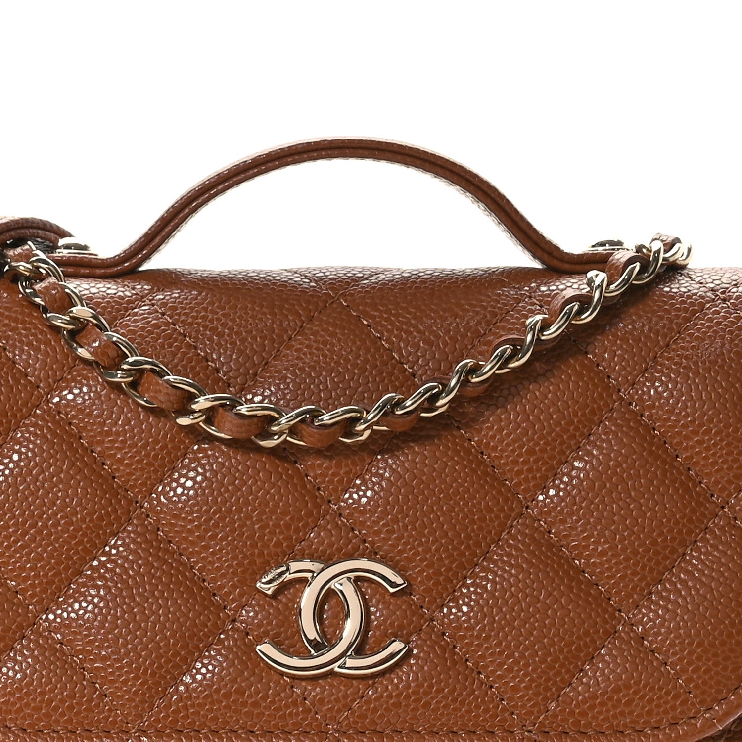 Chanel Caviar Quilted Business Affinity Clutch With Chain Flap Camel 9 of 12