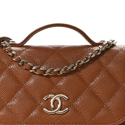 Chanel Caviar Quilted Business Affinity Clutch With Chain Flap Camel 9 of 12