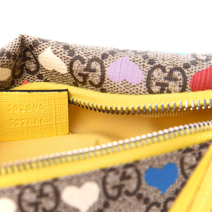 Gucci Soft GG Supreme Monogram Hearts Web Childrens Belt Bag Beige Ebony Multicolor Freesia 6 of 10