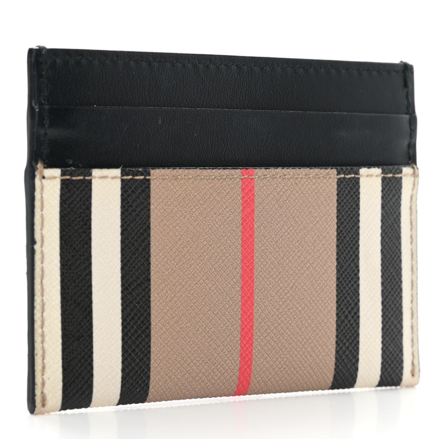 Burberry E-Canvas Calfskin Icon Stripe Card Case Archive Beige 3 of 8