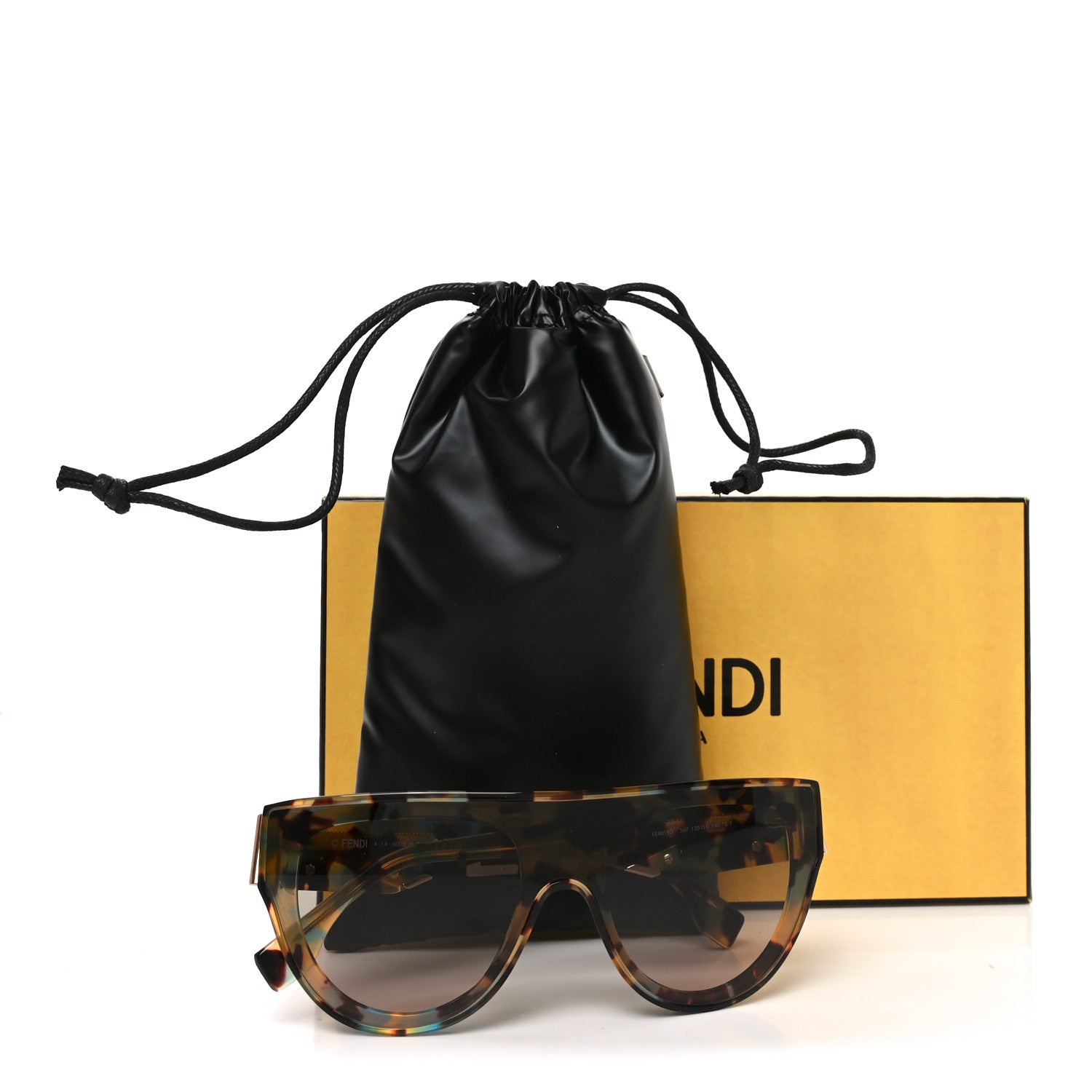 Fendi Acetate Shield Sunglasses FE40150I Blue Tortoise 7 of 7