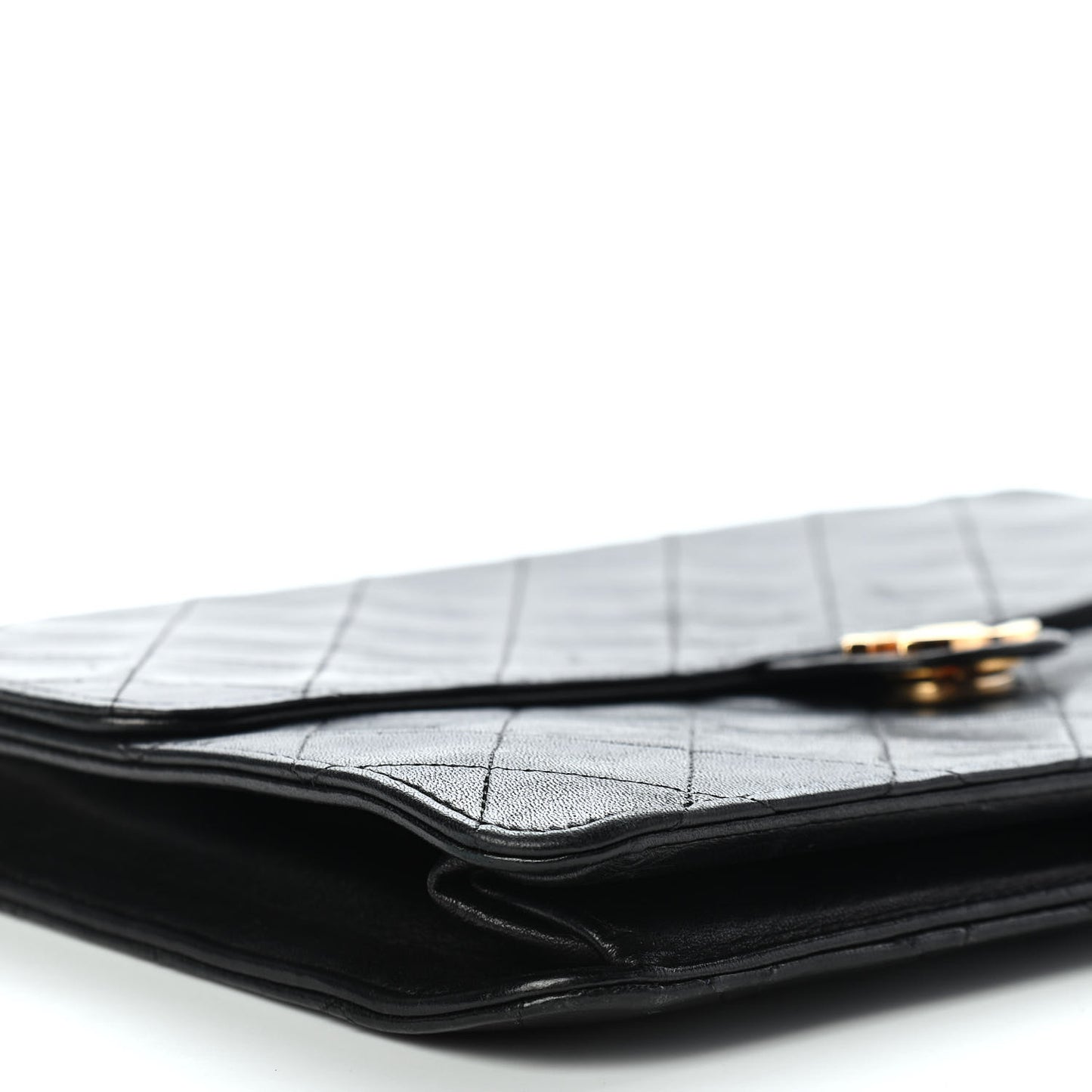 Lambskin Quilted Medium Single Flap Black