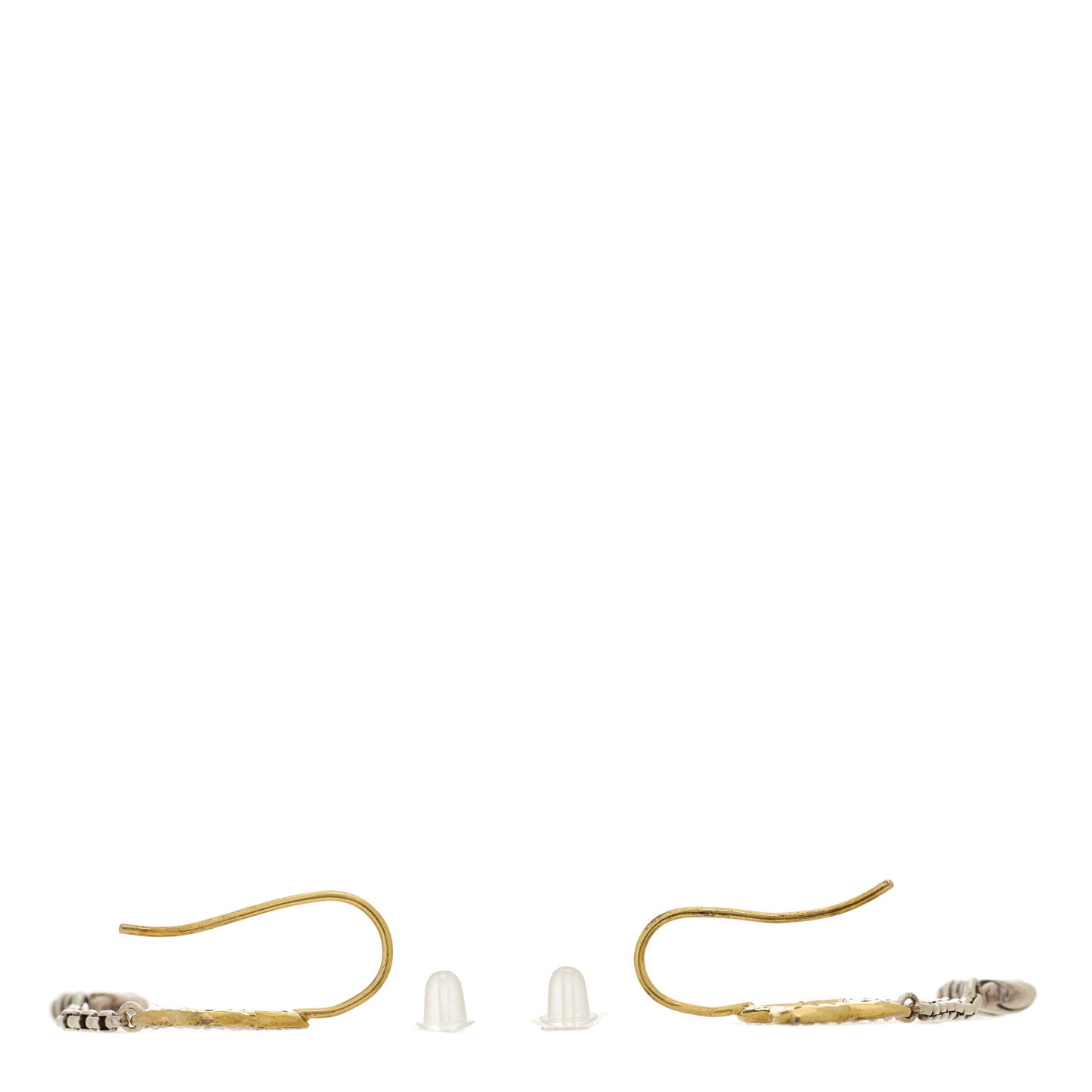 Sterling Silver 18K Yellow Gold Diamond Venetian Quatrefoil Drop Earrings