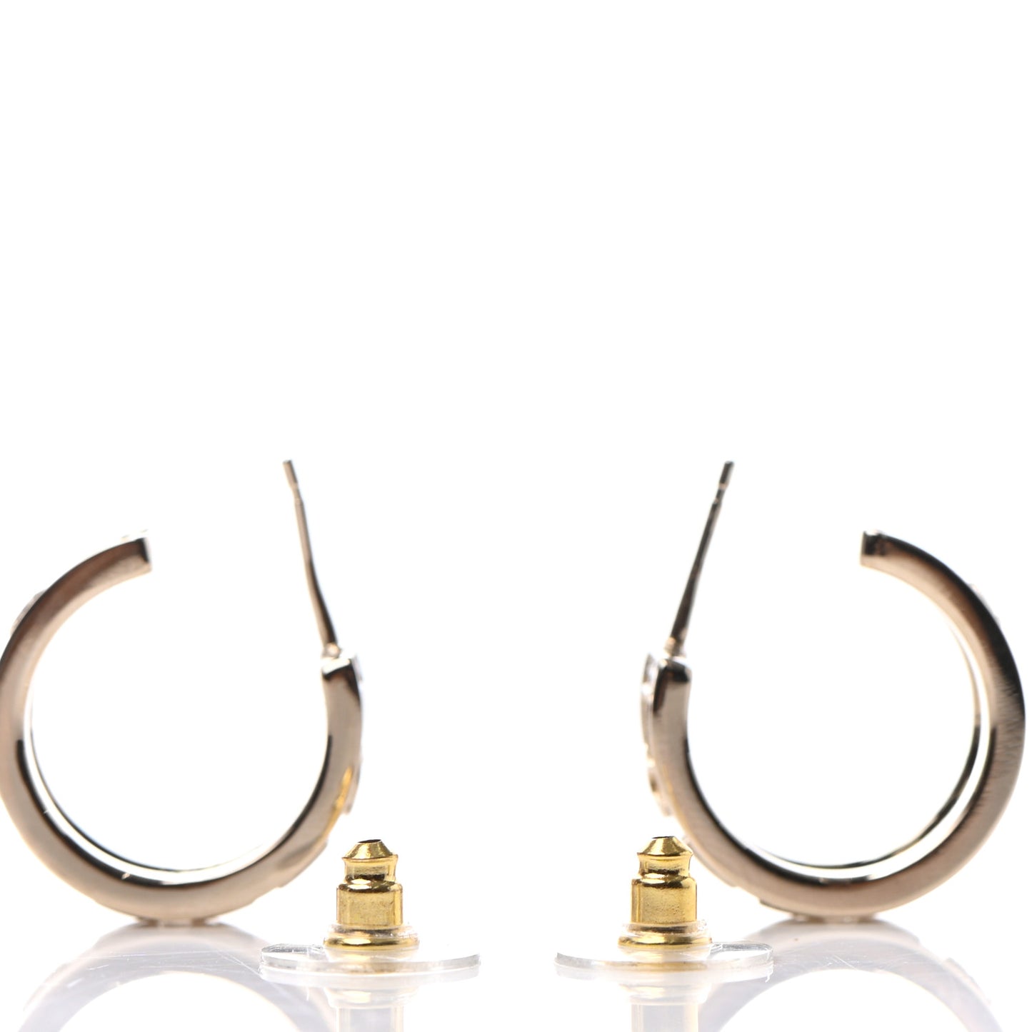 Metal Crystal Bow-tiful CC Hoop Earrings Gold