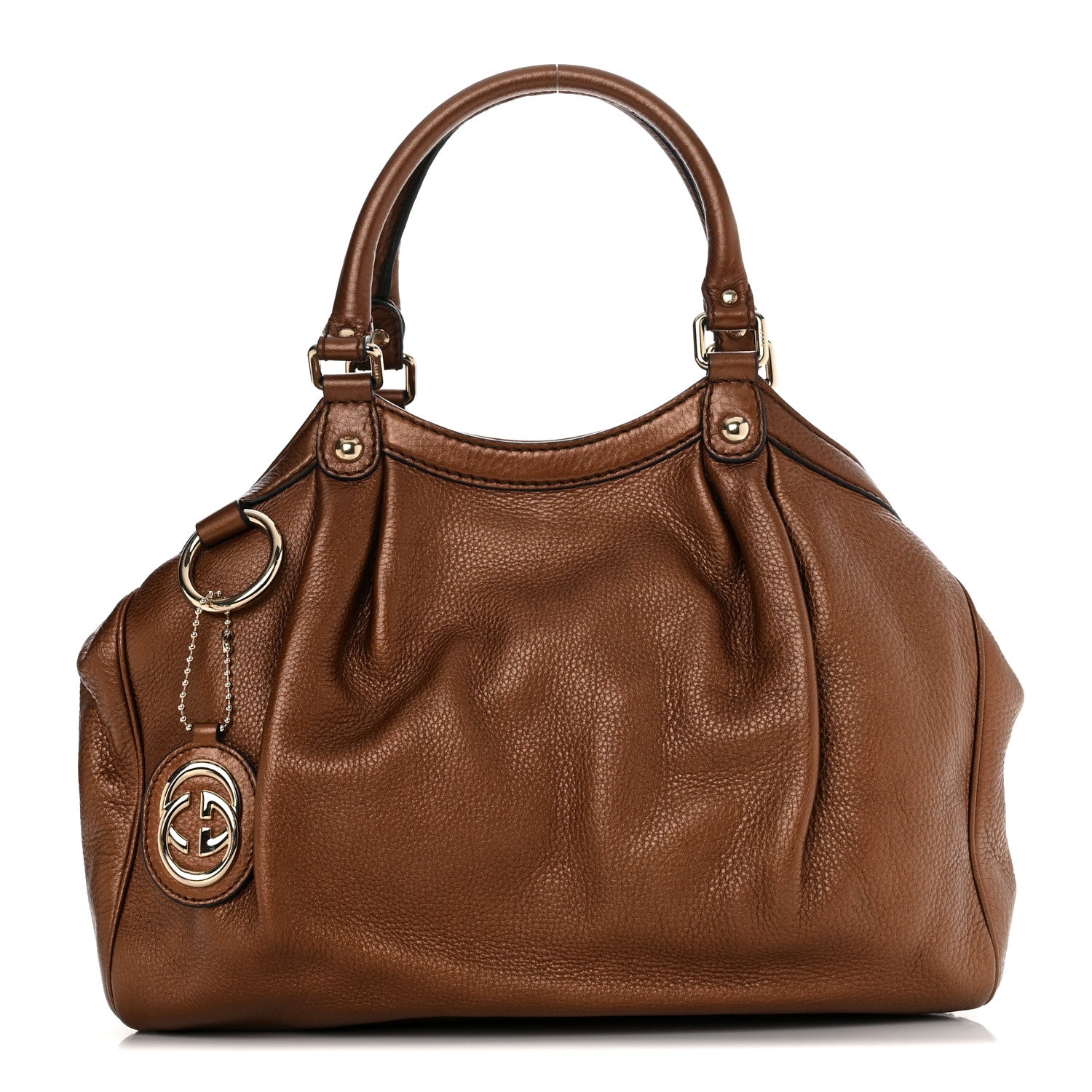 Gucci Metallic Calfskin Medium Sukey Tote Brown 1 of 10