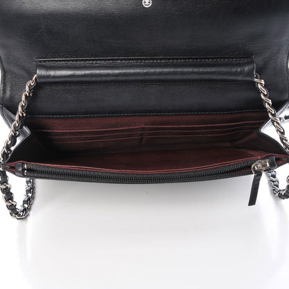 Chanel Lambskin Quilted Wallet On Chain WOC Black 7 of 9