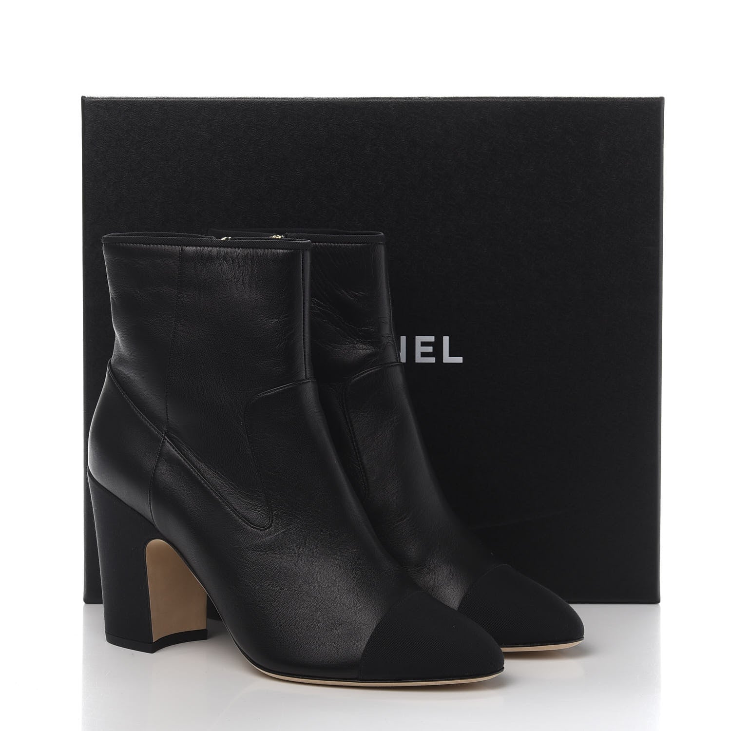 Chanel Lambskin Grosgrain CC Cap Toe Short Boots 39.5 Black 10 of 10