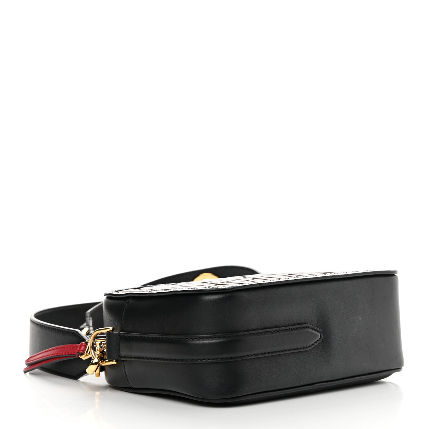 Vitello Century F is Fendi Bi-Color FF 1974 Embossed Camera Case Maya Black