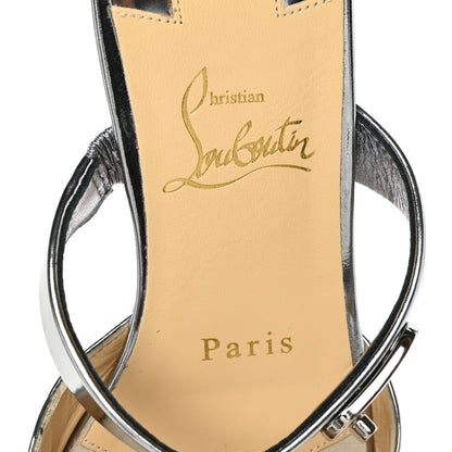 Christian Louboutin Patent Calfskin Choc Flat Mules 35.5 Silver 6 of 7