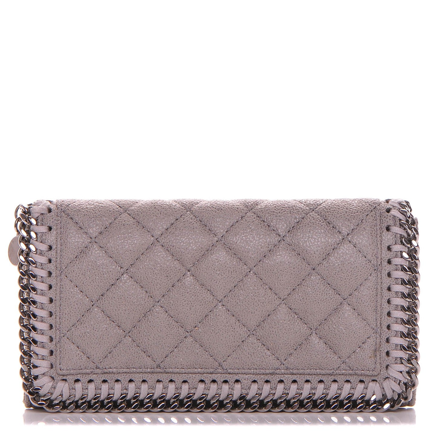 Shaggy Deer Quilted Falabella Flap Wallet Grey