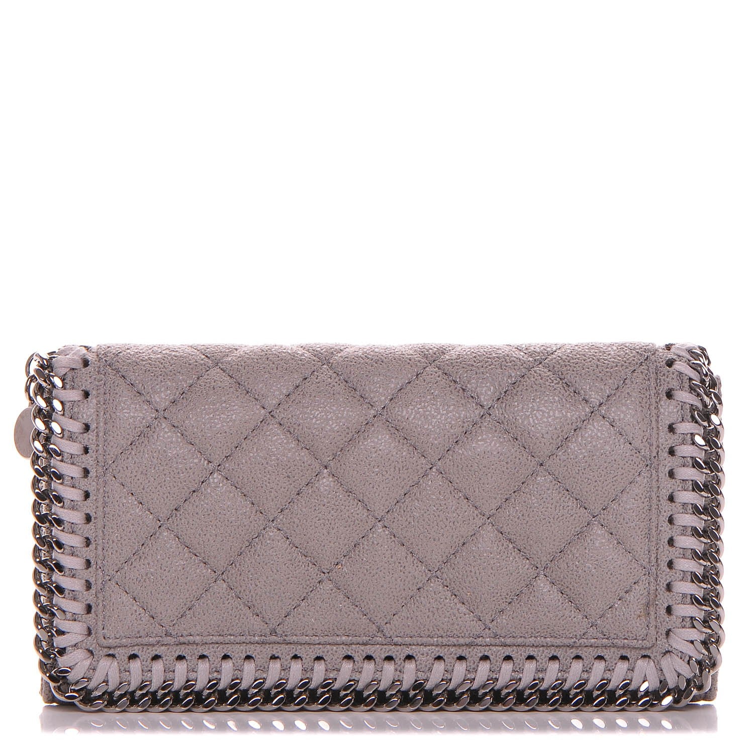 Stella McCartney Shaggy Deer Quilted Falabella Flap Wallet Grey 1 of 7