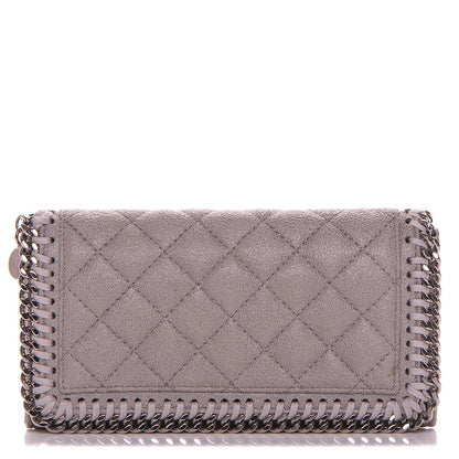Stella McCartney Shaggy Deer Quilted Falabella Flap Wallet Grey 1 of 7