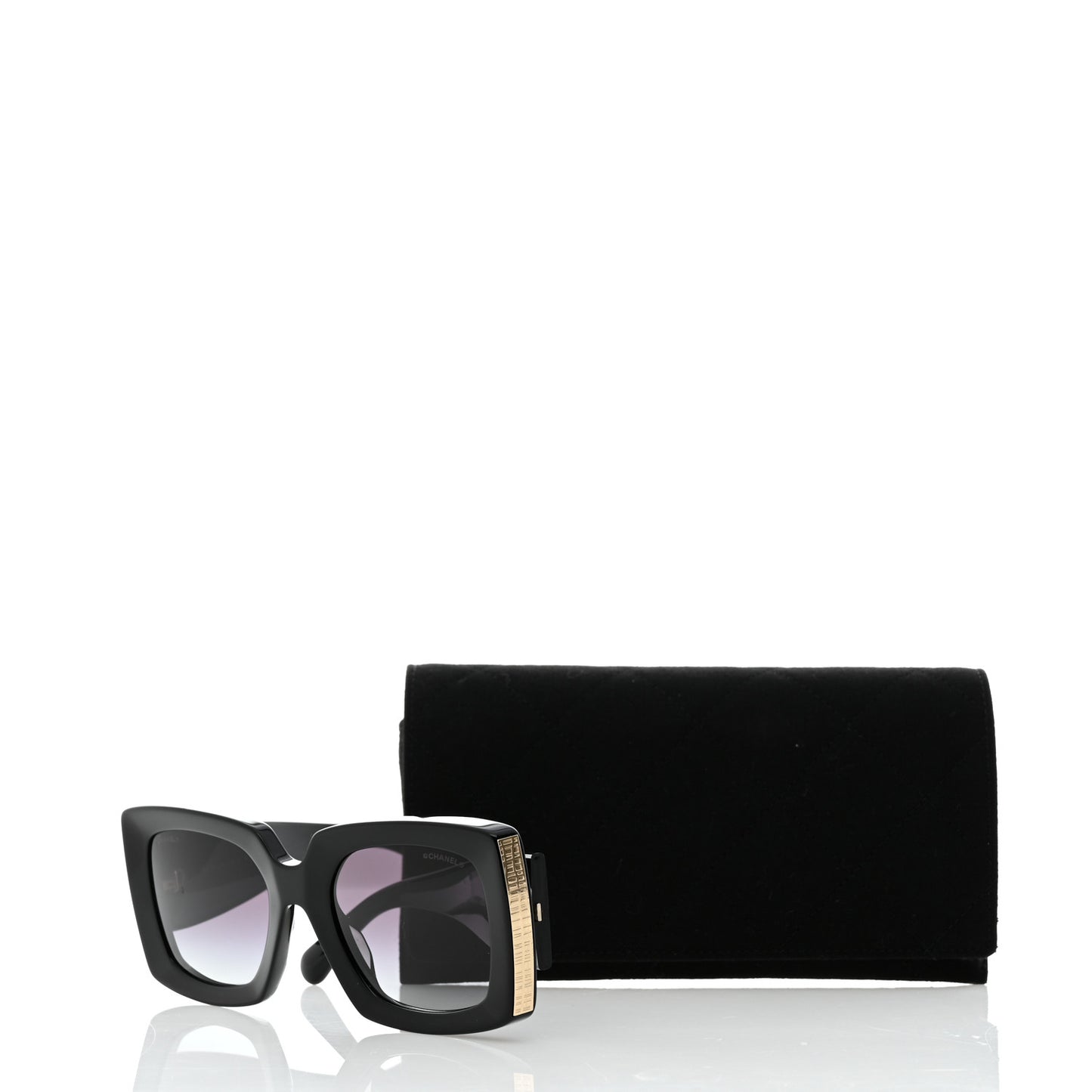 Acetate Rectangle Sunglasses 5435 Black