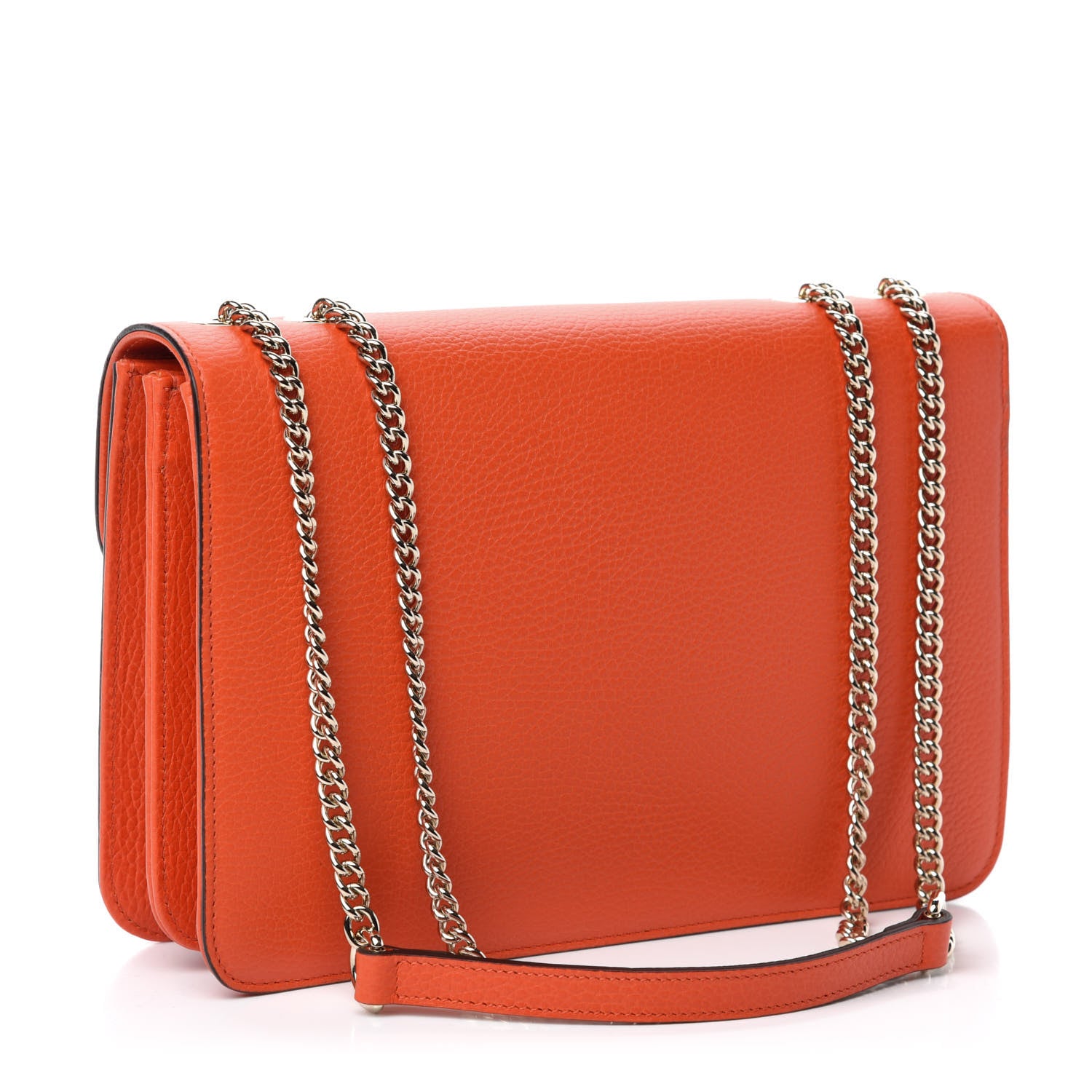Gucci Dollar Calfskin Interlocking G Shoulder Bag Sun Orange 4 of 11
