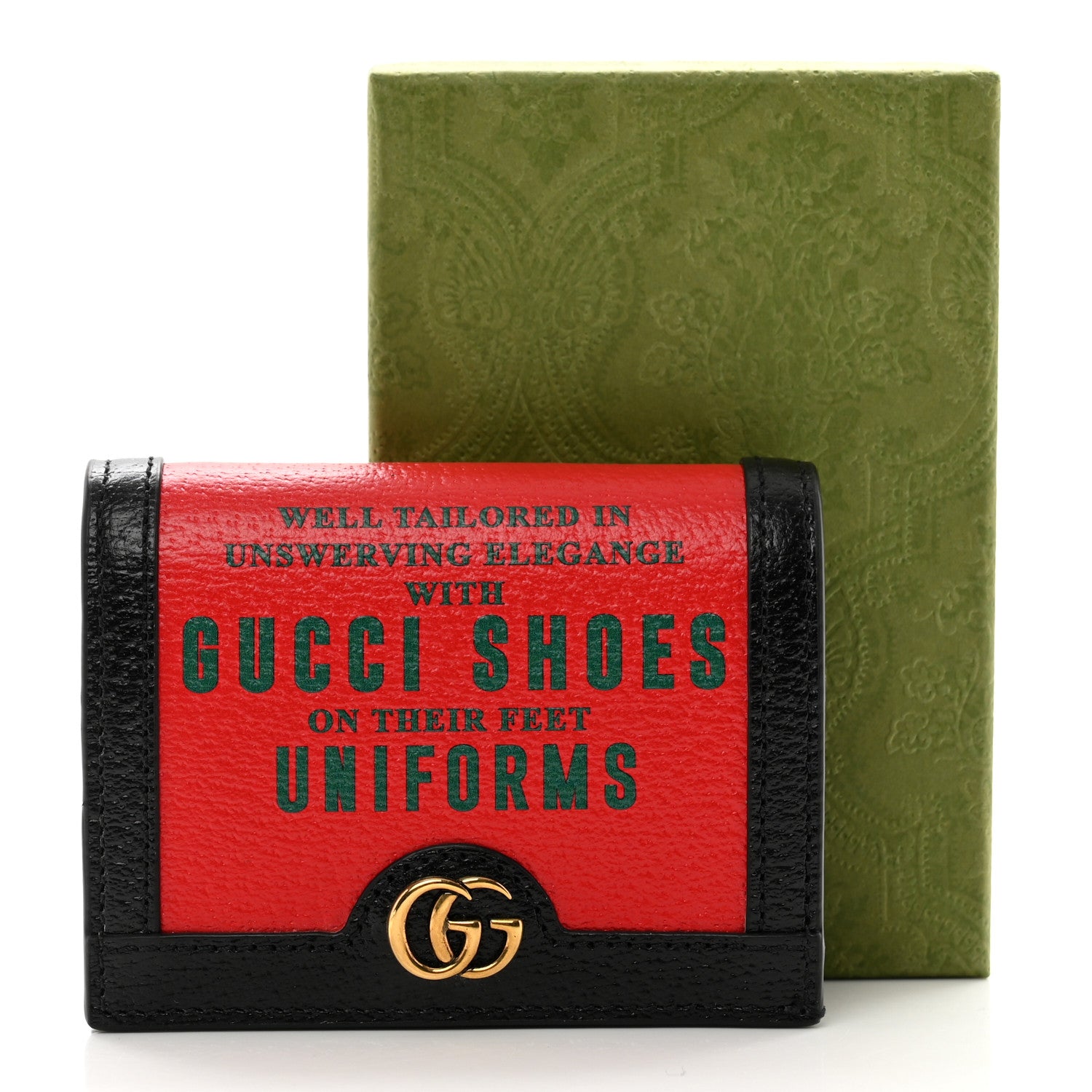 Gucci Calfskin Gucci 100 Ophidia Card Case Bright Hibiscus Black 8 of 8