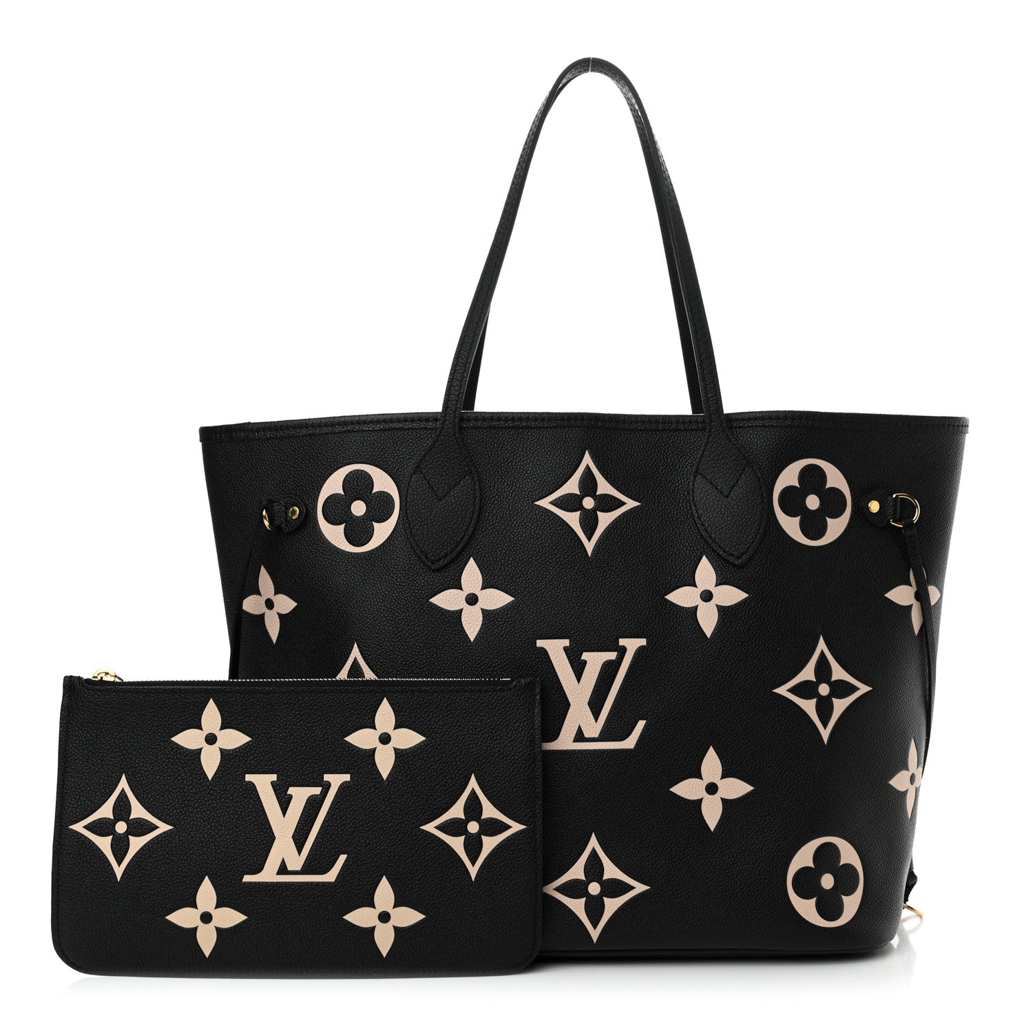 Louis Vuitton Empreinte Monogram Giant Neverfull MM Black Beige 3 of 10
