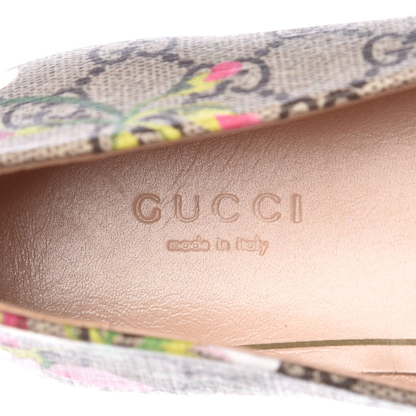 GG Supreme Monogram Blooms Ballet Flats 35 Beige Multicolor Dry Rose