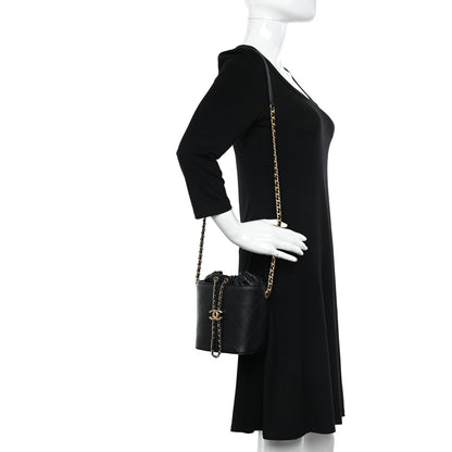 Chanel Caviar Bucket Drawstring Bag Black 2 of 10