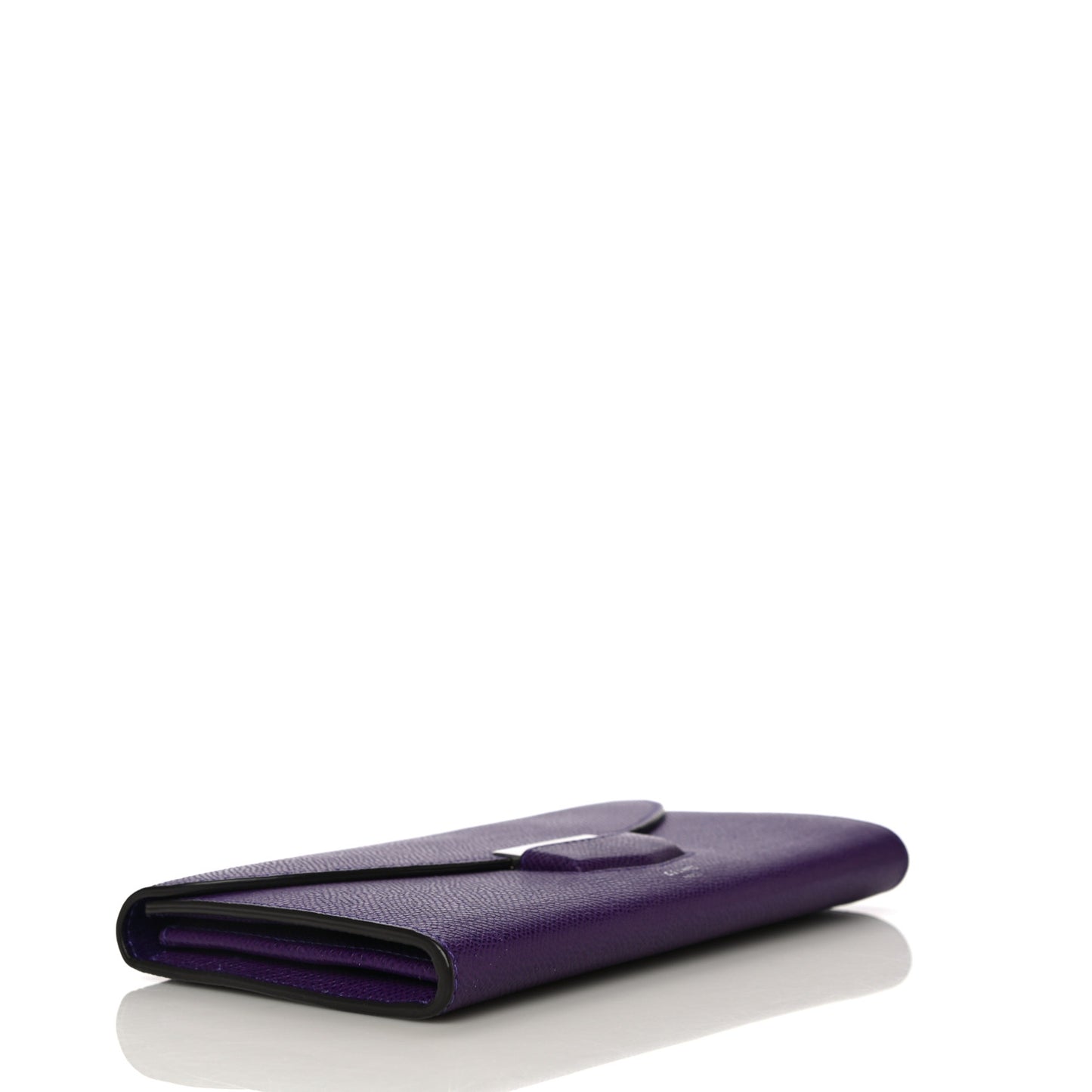 Grained Calfskin Large Trotteur Multifunction Flap Wallet Purple