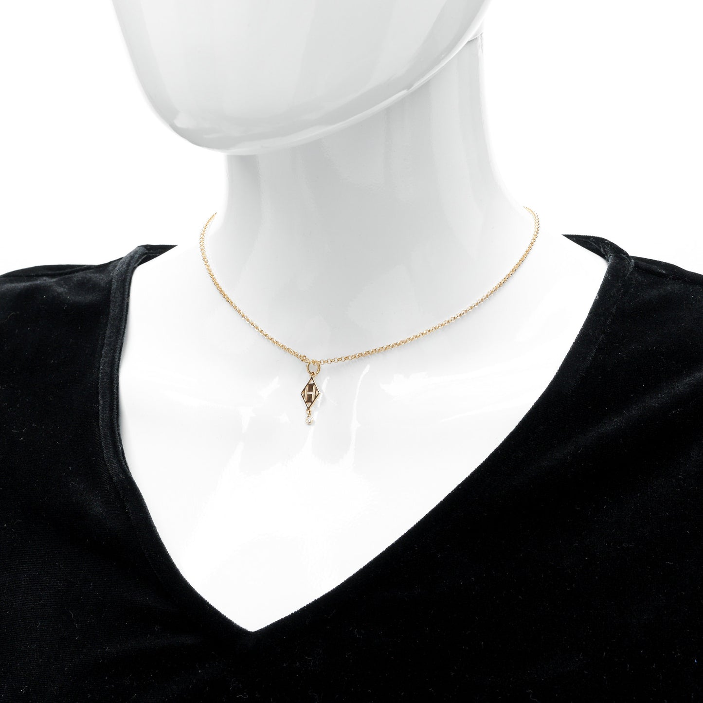 18K Rose Gold Diamond Gambade Pendant Necklace