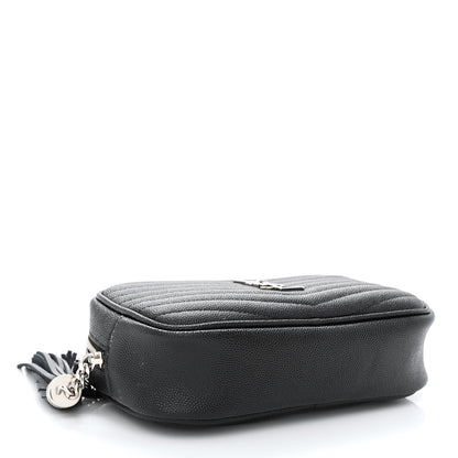 Saint Laurent Grain De Poudre Matelasse Monogram Mini Lou Camera Bag Black 4 of 11