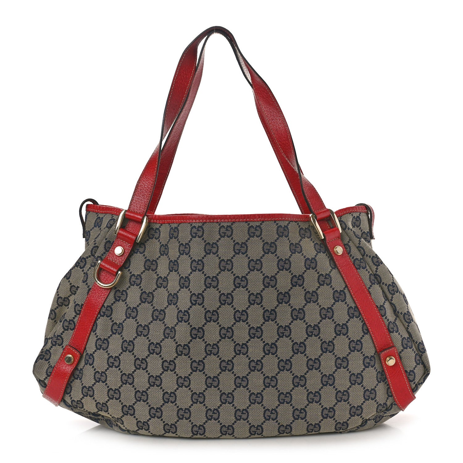 Gucci Monogram Medium Abbey Shoulder Bag Navy Red 1 of 10