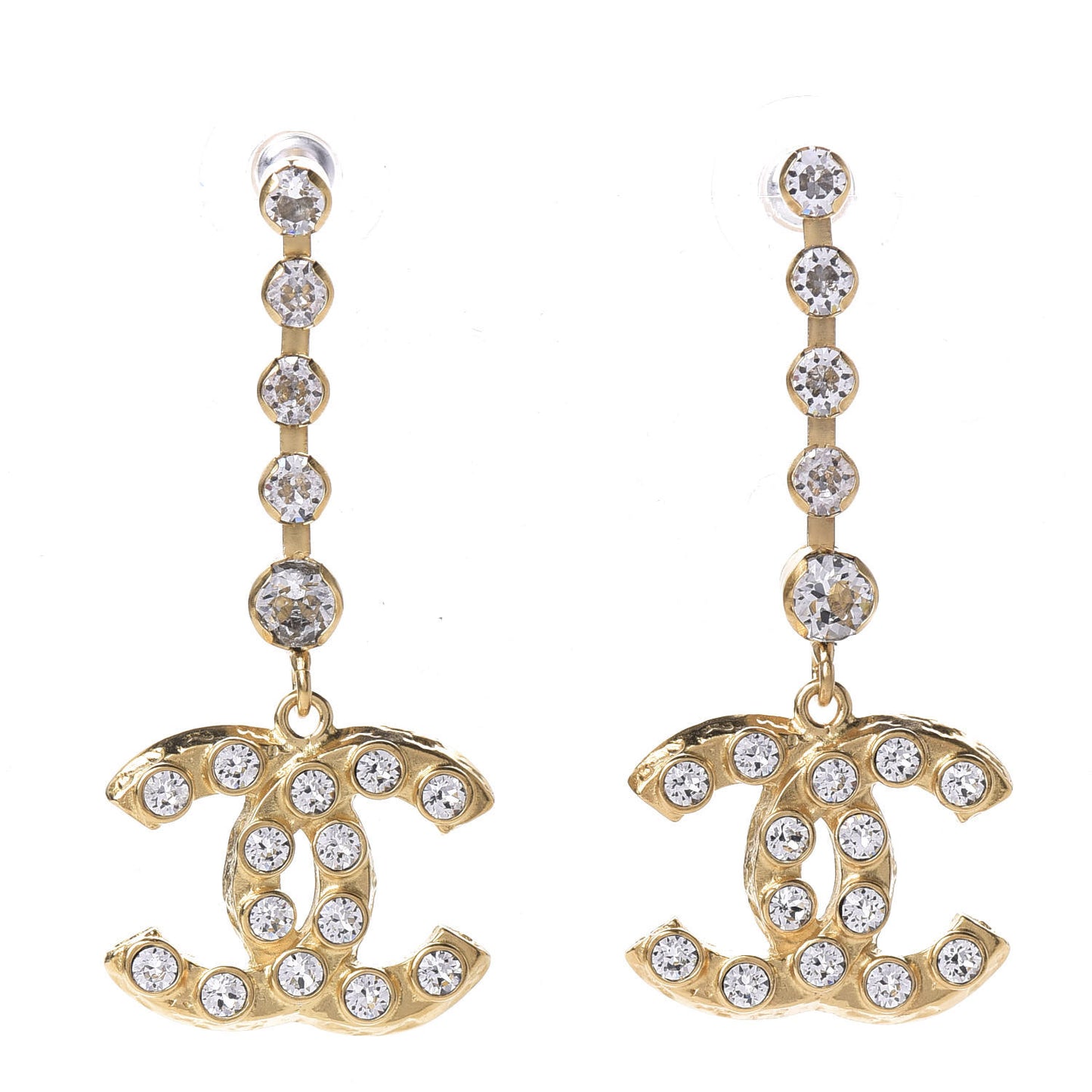 CC Crystal Drop Earrings Gold