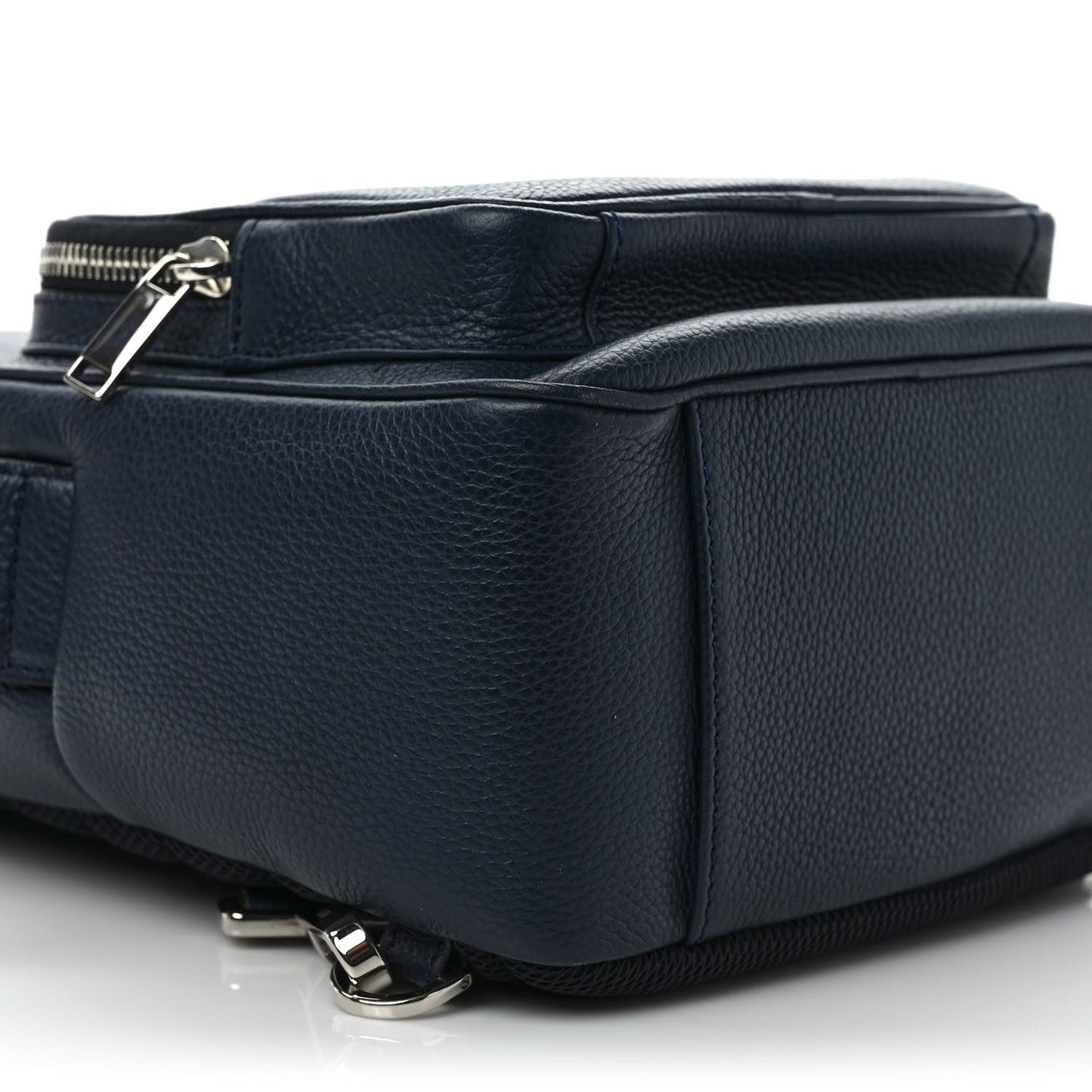 X SHAWN STUSSY Grained Calfskin Ox Head Crossbody Backpack Navy Blue