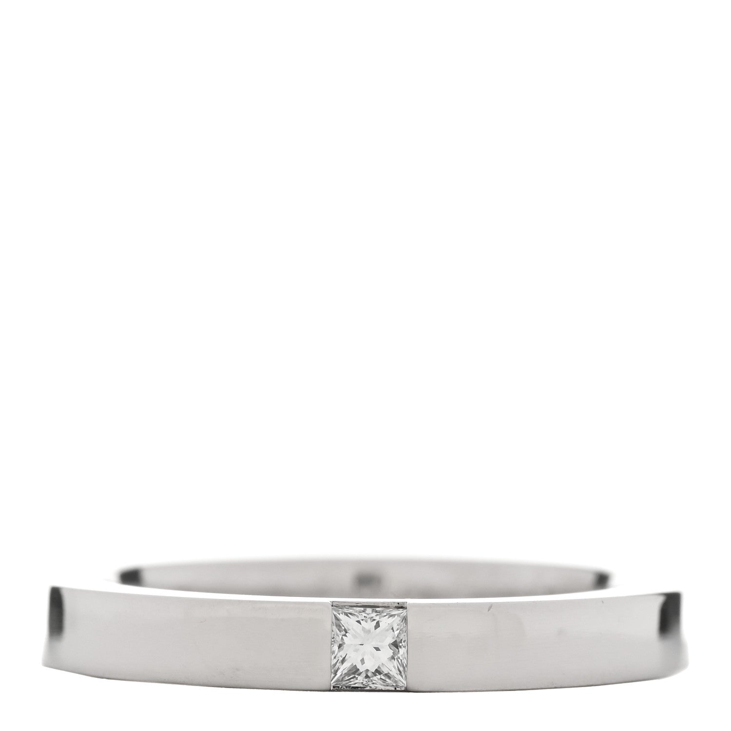 Harry Winston Platinum Diamond Princess Cut Wedding Band Ring 54 6.75 1 of 7