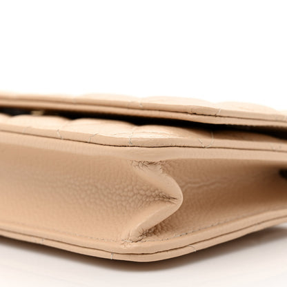 Chanel Caviar Quilted Wallet on Chain WOC Beige 10 of 10