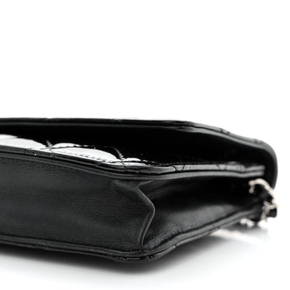 Chanel Patent Quilted Wallet On Chain WOC Black 11 of 13