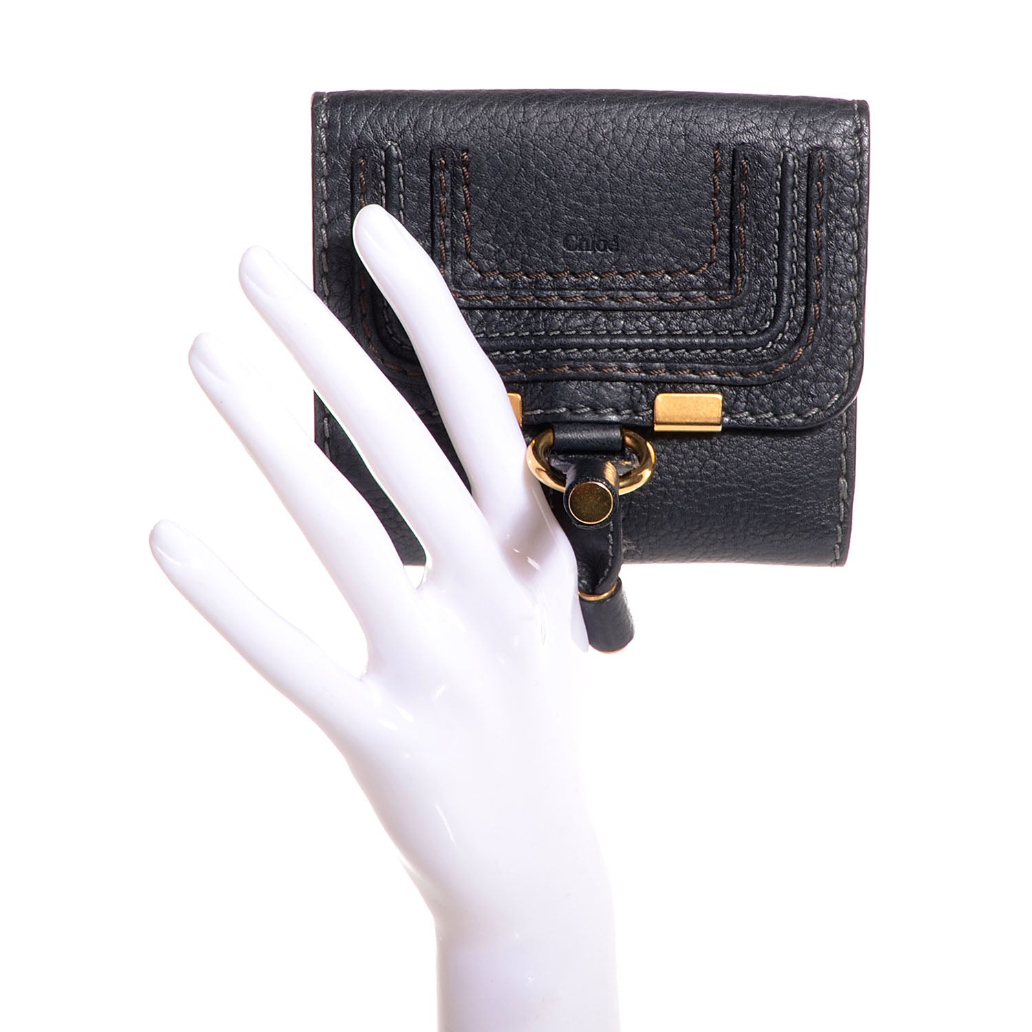 Chloe Calfskin Marcie Square Wallet Black 2 of 9