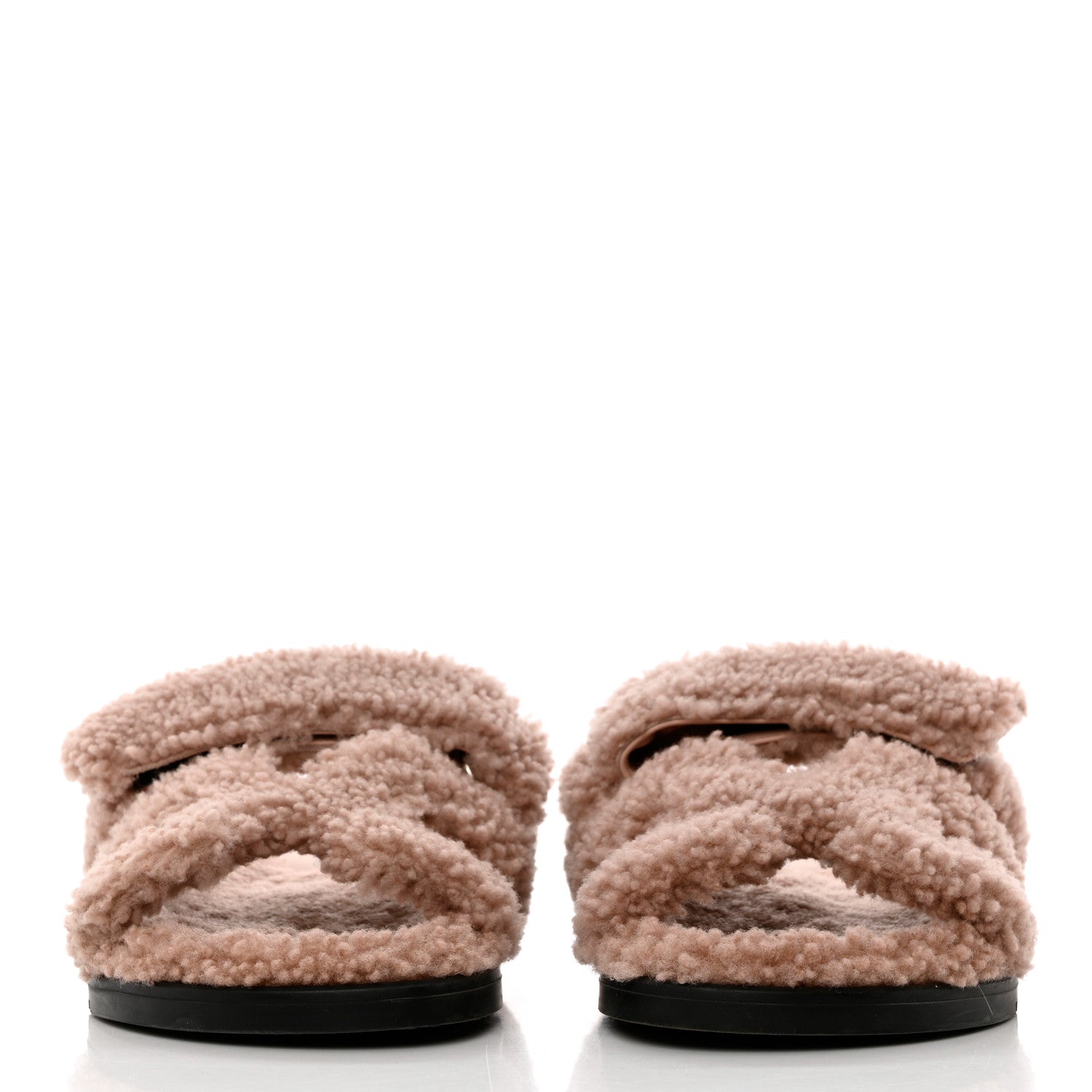 Hermes Woolskin Womens Chypre Sandals 37 Bois De Santal 2 of 9