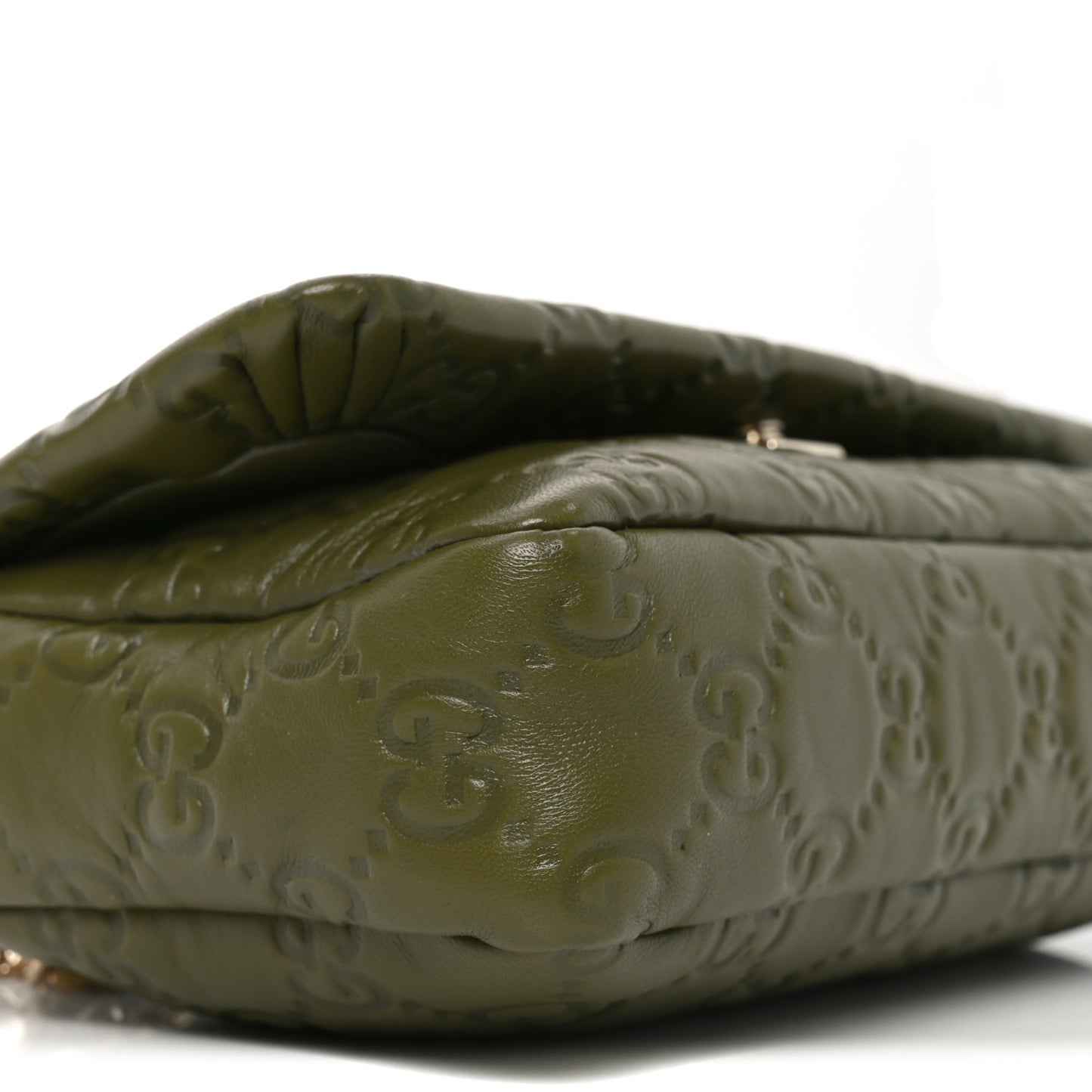 Lambskin Embossed Mini GG Milano Top Handle Shoulder Bag Green