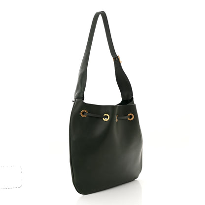 Saint Laurent Calfskin Medium Paris VII Flat Hobo New Vert Fonce 4 of 14