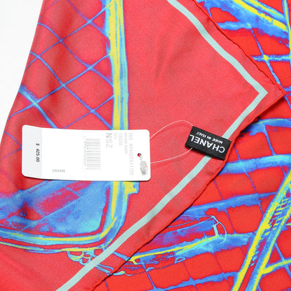 Chanel Silk X Ray Scarf Red 5 of 5