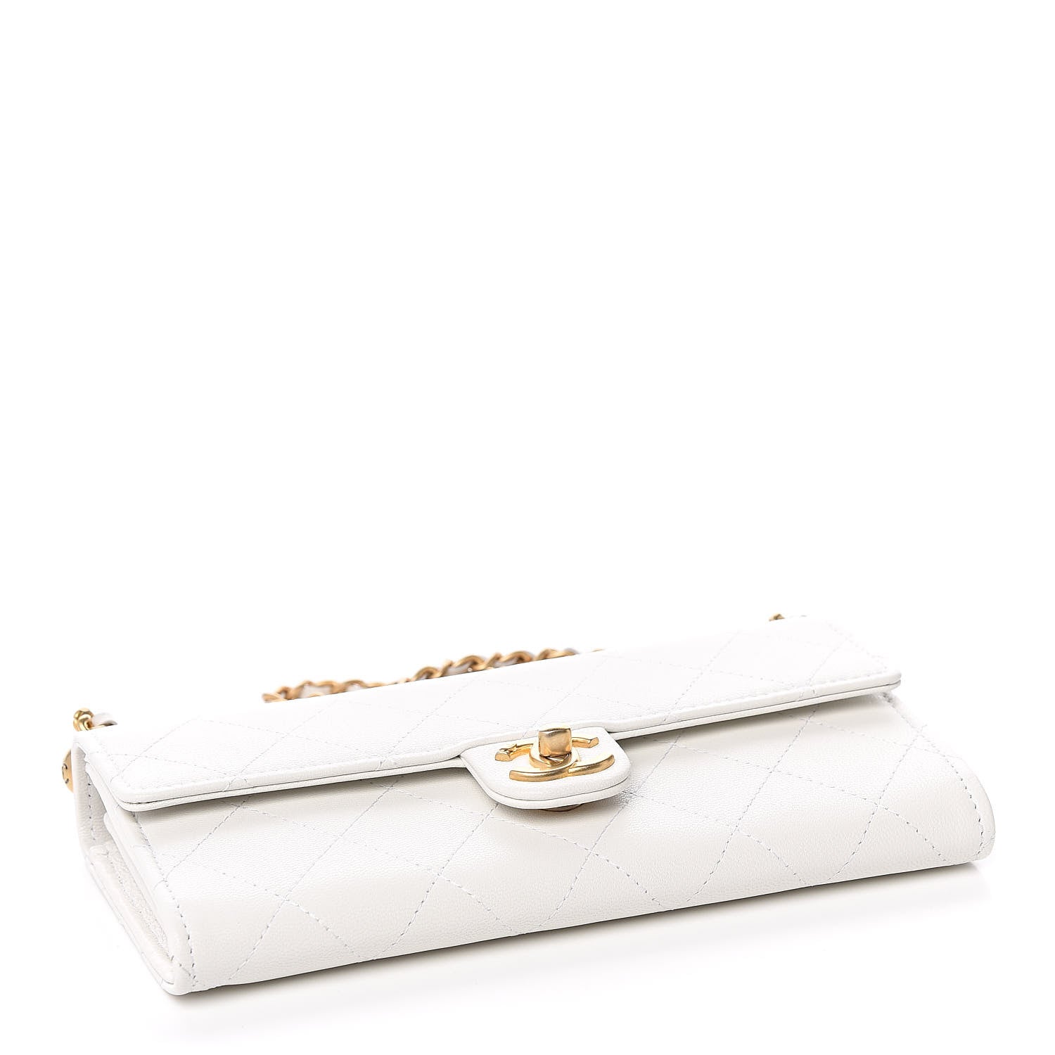 Chanel Lambskin Quilted Chic Pearls Clutch With Chain White 4 of 10
