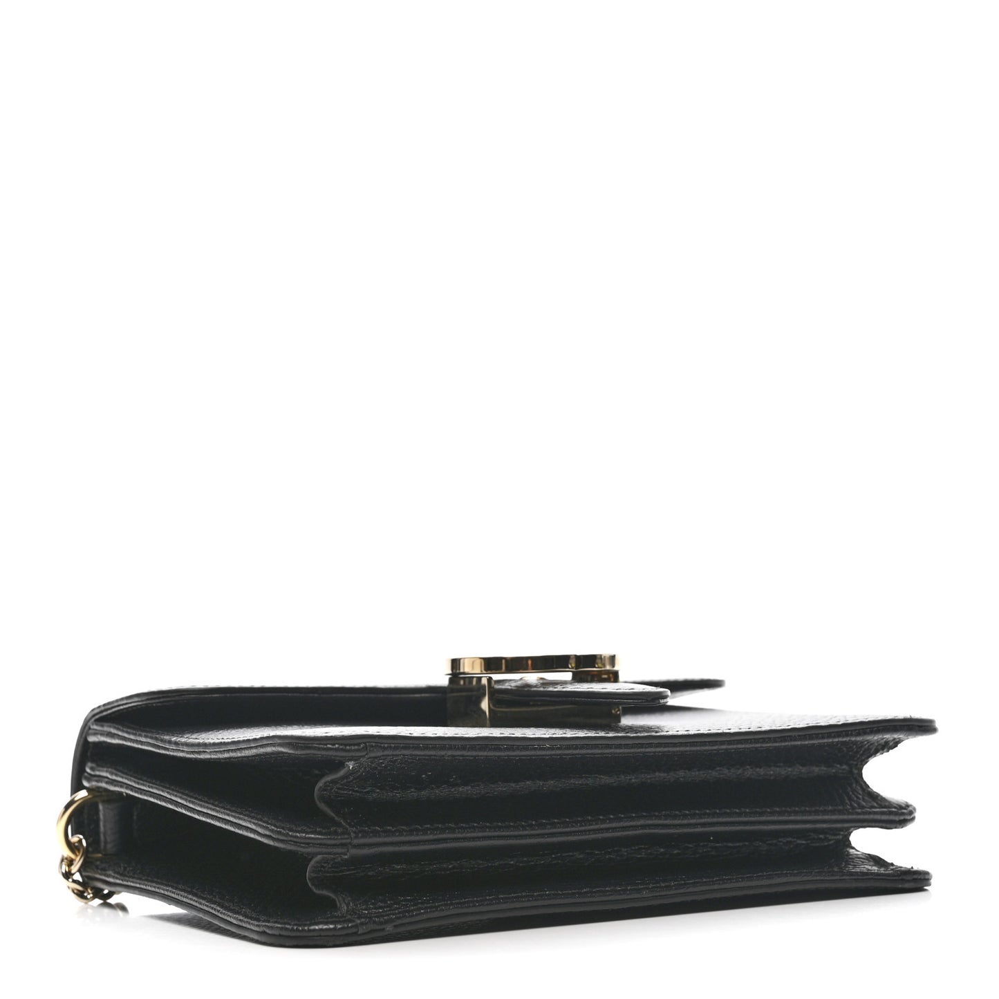 Dollar Calfskin Small Interlocking G Shoulder Bag Black