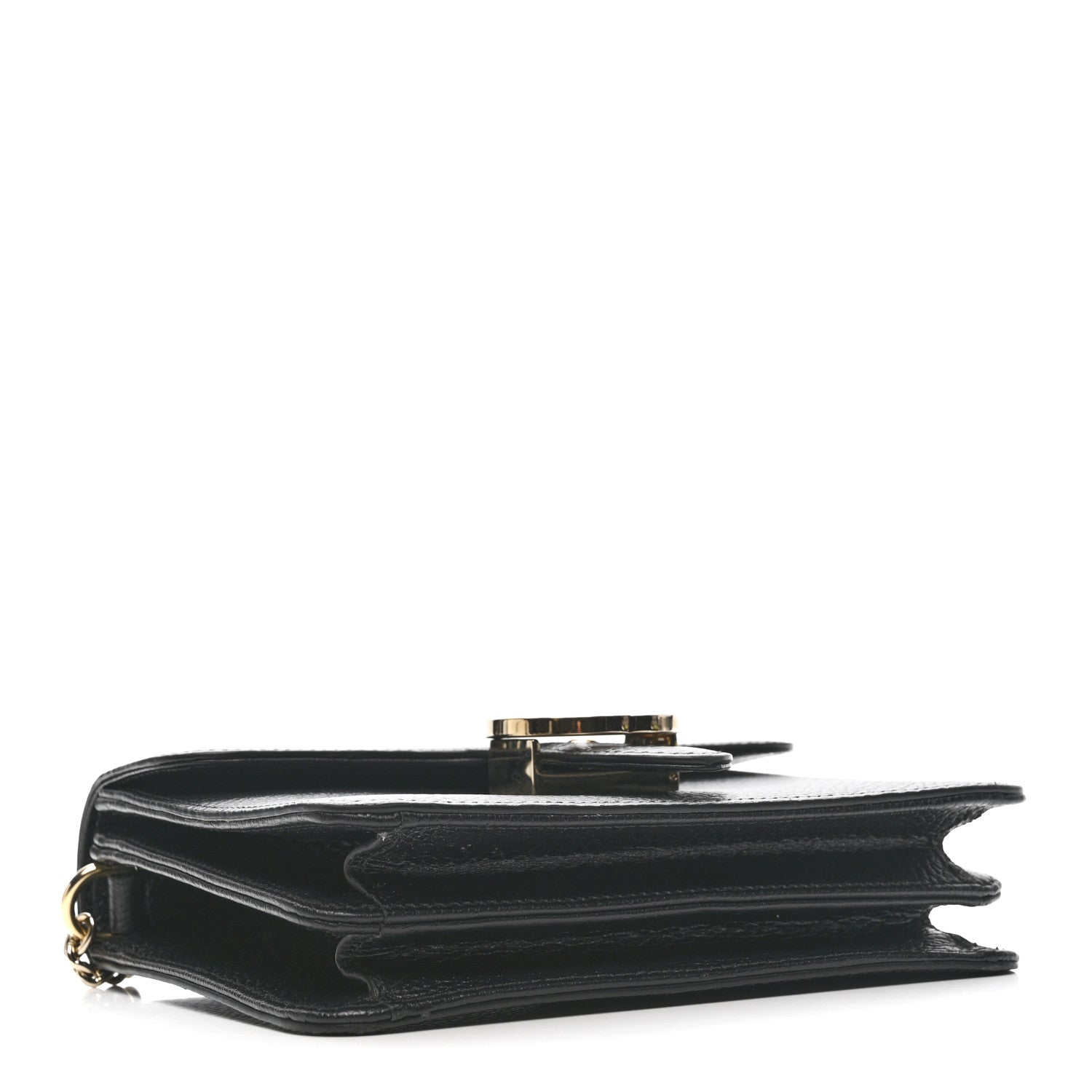 Gucci Dollar Calfskin Small Interlocking G Shoulder Bag Black 4 of 14