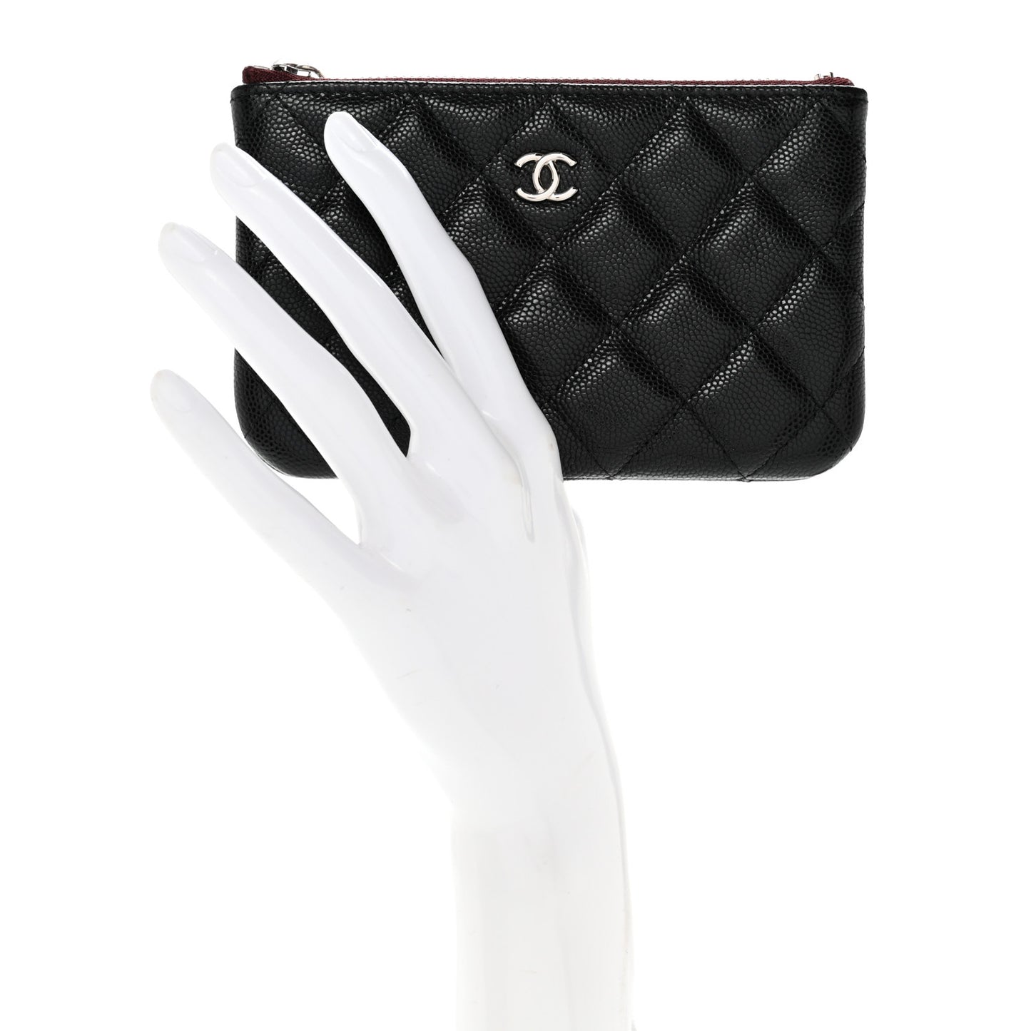 Caviar Quilted Small Cosmetic Case Black