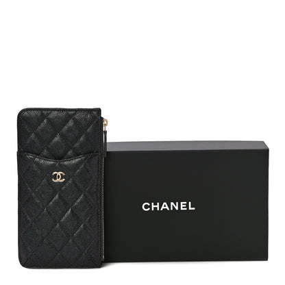 Chanel Iridescent Caviar Quilted Classic Flat Wallet Pouch Black 11 of 11