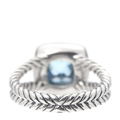 David Yurman Sterling Silver Diamond Blue Topaz 7mm Petite Albion Ring 49 4.75 4 of 6