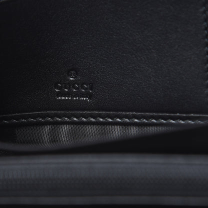 Gucci Calfskin Matelasse GucciGhost GG Marmont Zip Around Wallet Black New Acquamarine 6 of 9