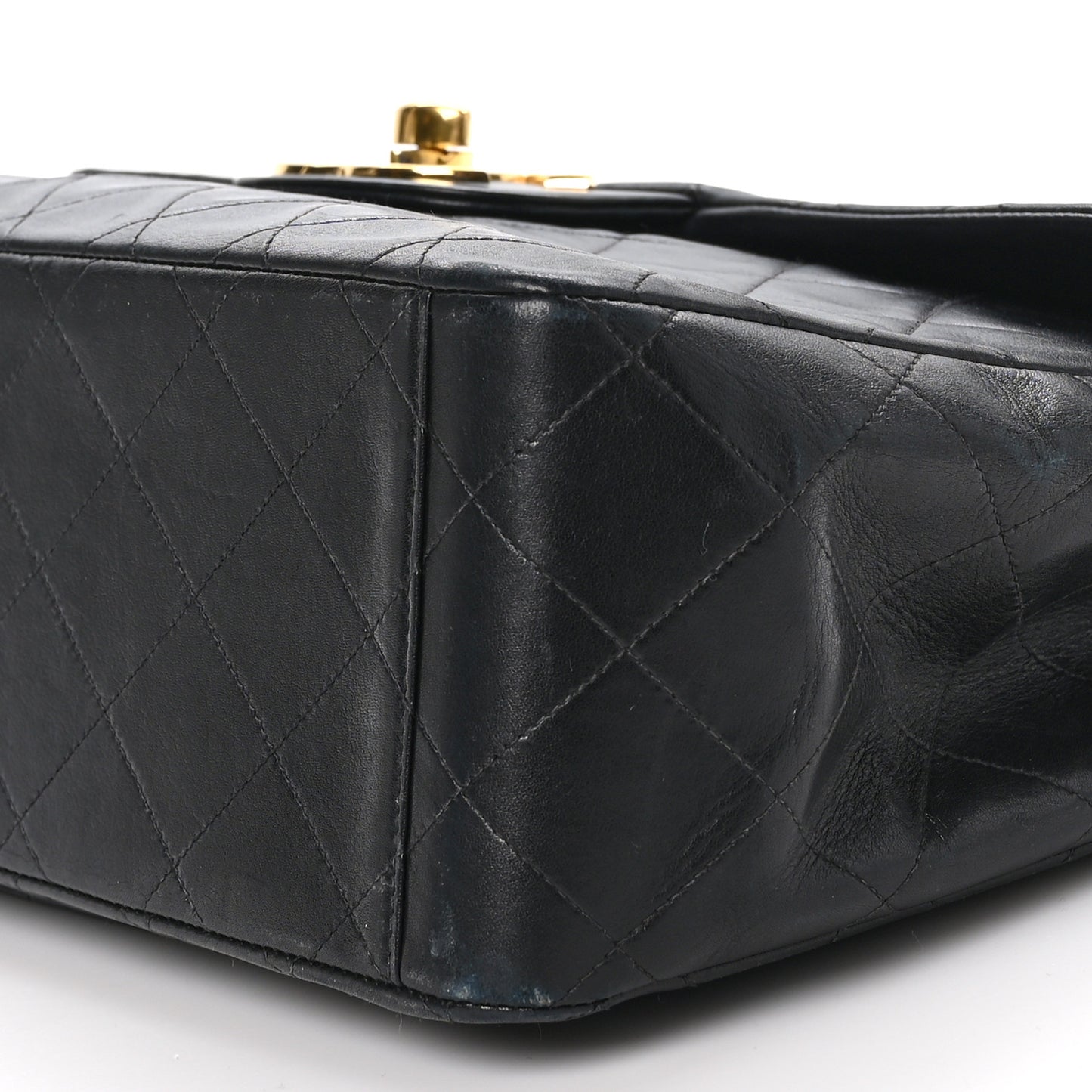 Lambskin Quilted XL Jumbo Single Flap Black