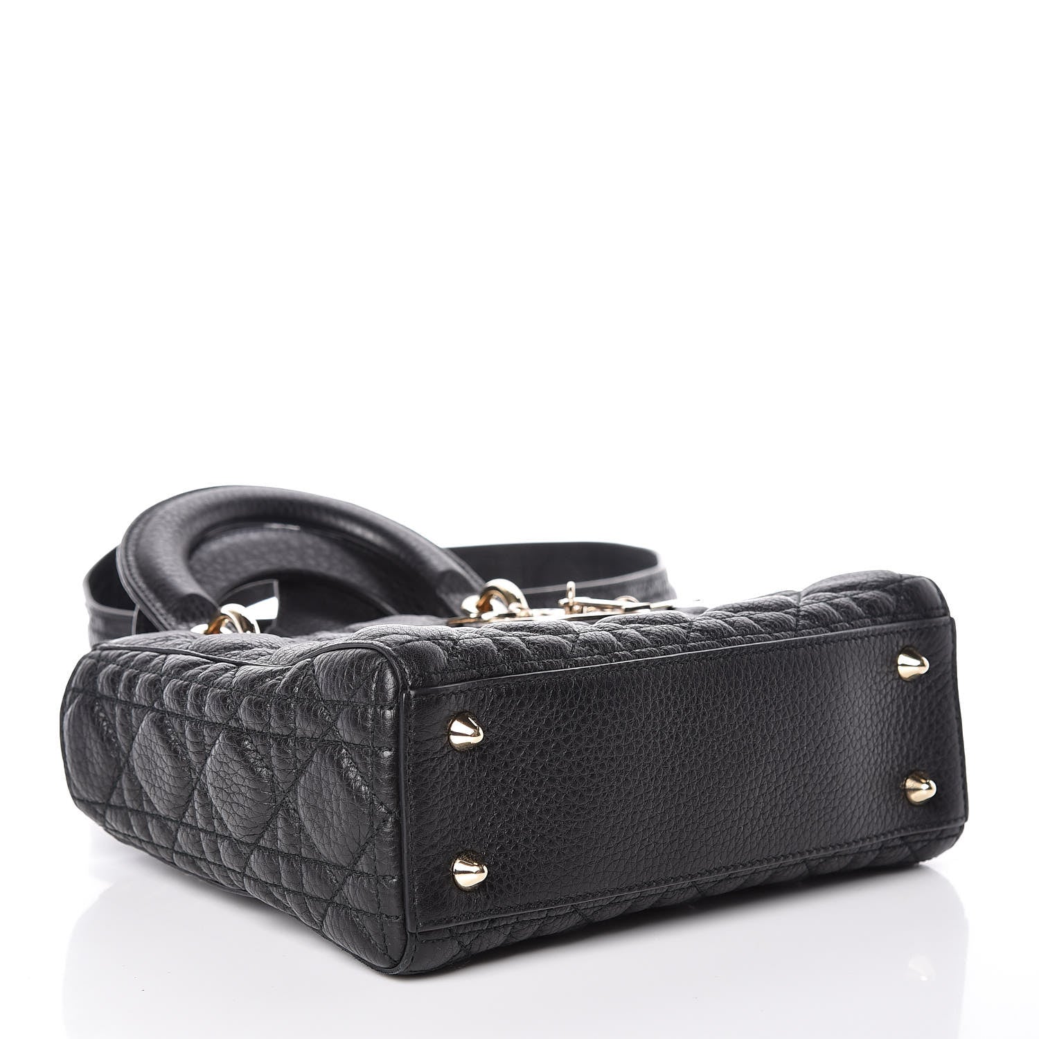 Christian Dior Grained Calfskin Cannage Small Supple Lady Dior Black 4 of 9