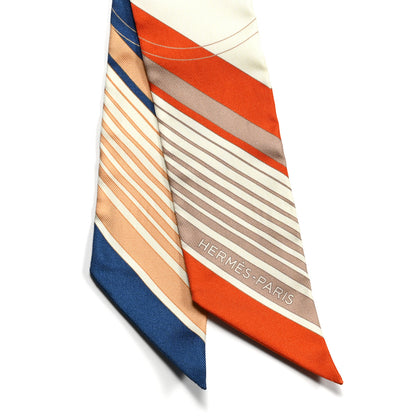 Hermes Silk Ex-Libris Twilly Creme Orange Beige 2 of 4