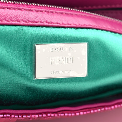 Fendi Sequin Paillettes Shiny Nappa Sex and the City Baguette Ciclamino Pilar 6 of 9