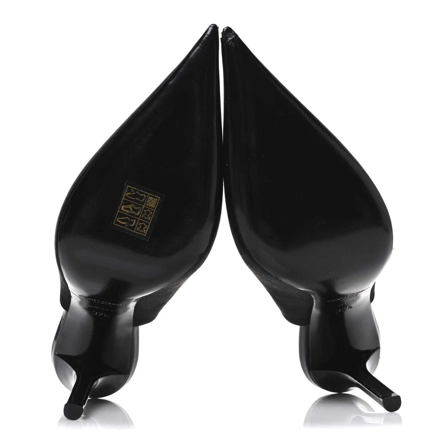 Saint Laurent Raso Regale Raven 110 Slingback Pumps 37.5 Black 7 of 11