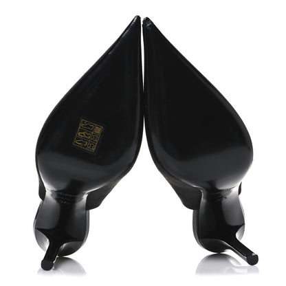 Saint Laurent Raso Regale Raven 110 Slingback Pumps 37.5 Black 7 of 11