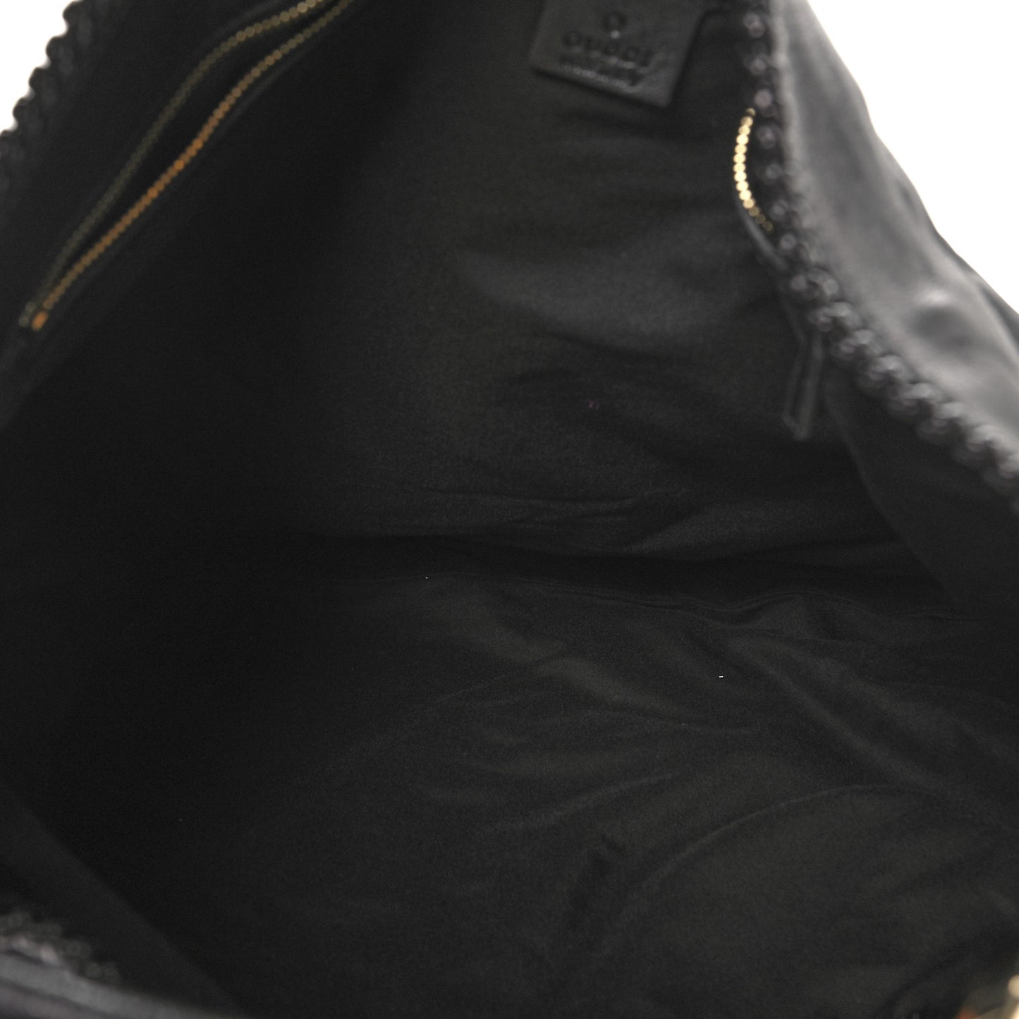 Calfskin Large Horsebit Chain Hobo Black